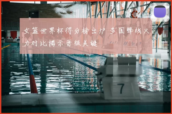女篮世界杯得分榜出炉 多国锋线火力对比揭示晋级关键